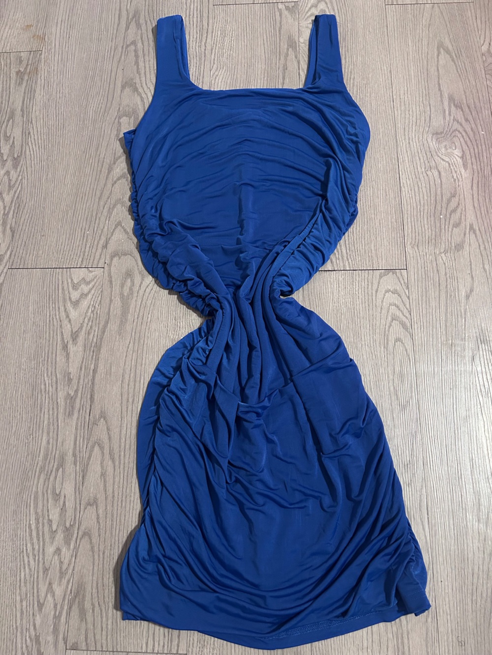 & Other Stories Royal Blue Ruched Twist Maxi Skirt